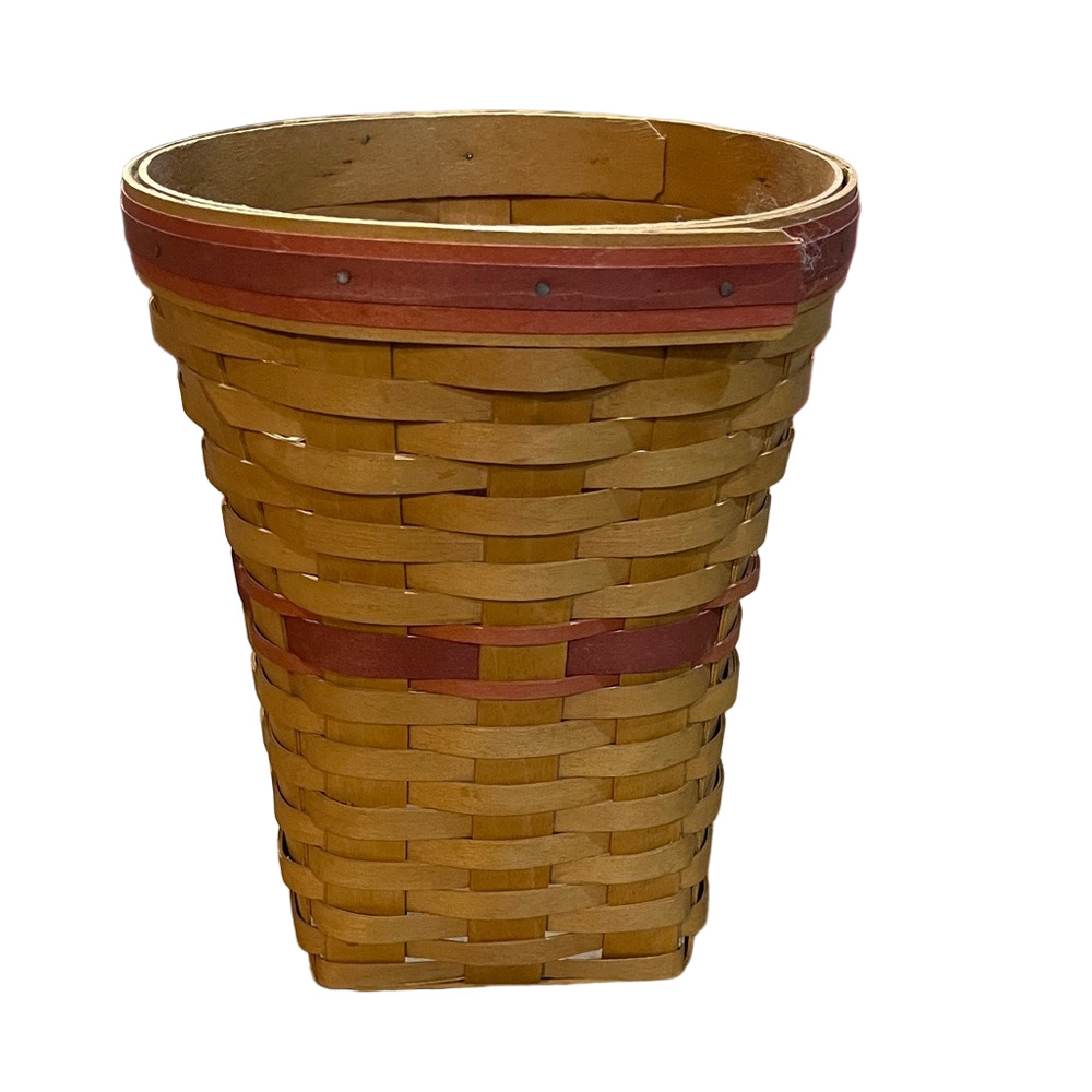 Rustic Longaberger Brown and Red Woven Basket